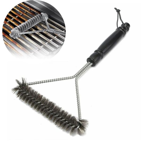 Grillrensebørste, børster i rustfrit stål, non-stick belægning, tilbehør