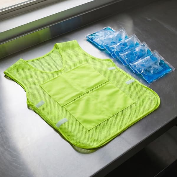2-pak genanvendelig kølevest med elastisk åndbart meshstof til havearbejde og rejser polyester inklusive genanvendelige køleelementer unisex størrelse -
