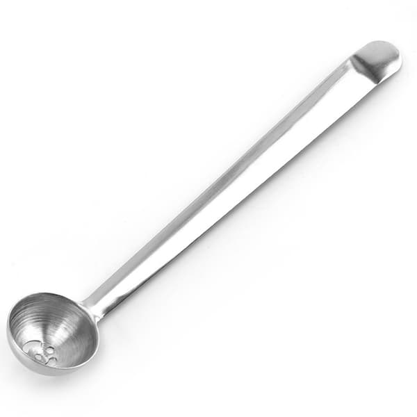 Oliven ske med afløbshuller i rustfrit stål med slidske J Silver