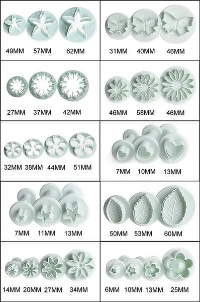Sommerfugle, Blomster, Blade Udskærere 33 stk | Stempel White