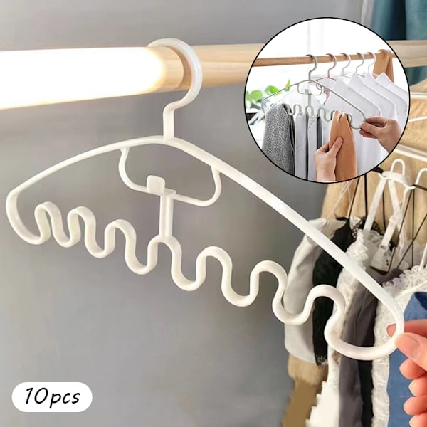 Creative Wave-shaped Hanger Multipurpose Heavy Duty Storage Rack for Underwear White White