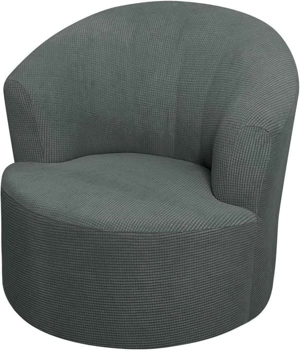 Betræk til drejestol, strækbart, blødt, vaskbart møbelbeskyttelse til runde klubstole og accentstole, stue, grå 1 stk. ny grå 1 Pcs New Gray
