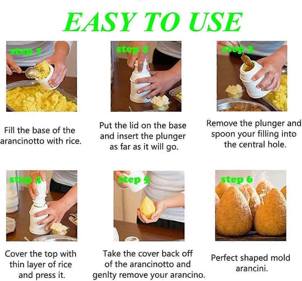 Arancini Maker Form, DIY Risbollsform, Multifunktionel Risbollsmaskin Skaka, Hjemmelavet Fyldt Kødbolle