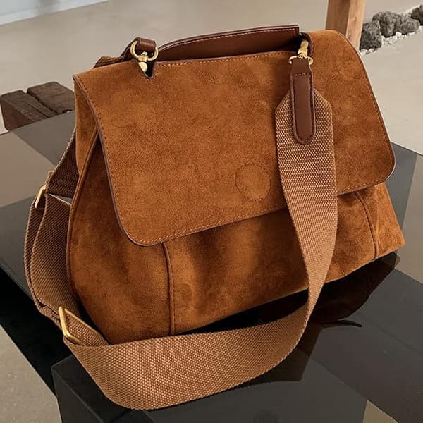 (Brown) Women's Crossbody Bag Adjustable Shoulder Strap Frosted S