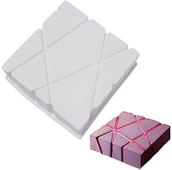 Firkantet mousseform | Silikonform Vit white