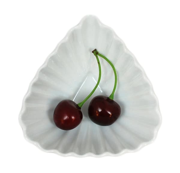 Mini Porcelænsskål - Foldet Trekantet - 16-pak Vit 4000