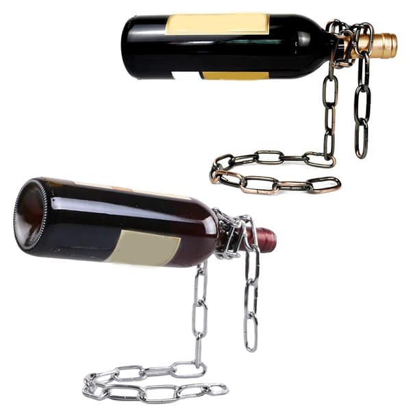Supercool Chain Wine Rack Personalized Iron Chain Wine Holder Wine Display Stand Silver Silver