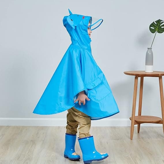 Lättvikts Regnjacka för Småbarn, Bat Poncho/Kappa med Huva 4-7 År