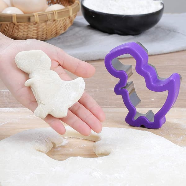 Dinosaurie cookie cutter sæt - Cookie- og slikforme i rustfrit stål, velegnet til DIY, køkken og bagning (8 dele)