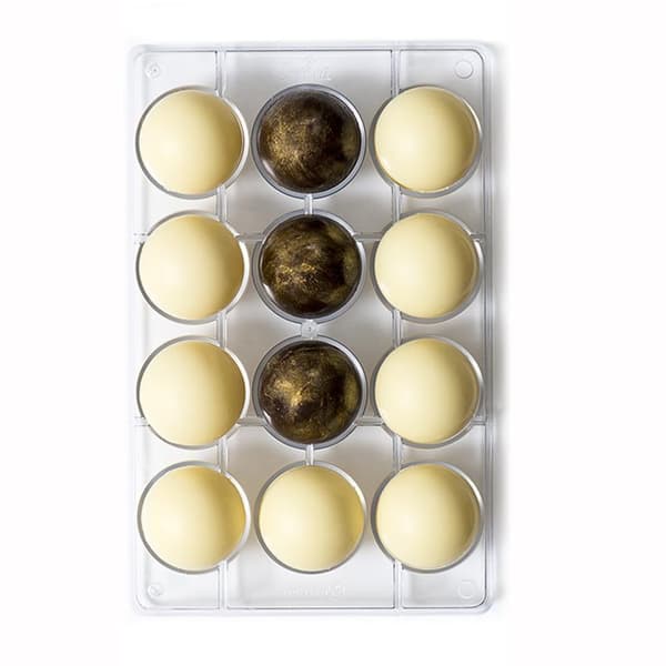 Chokoladeform Pralineform Halvkugle 12 stk. Dome Polycarbonat - Decora Transparent transparent