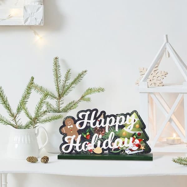 Vacker julgransprydnad i trä, trätomte, hantverk, bordsdekoration, juldekoration för hem och fest, C