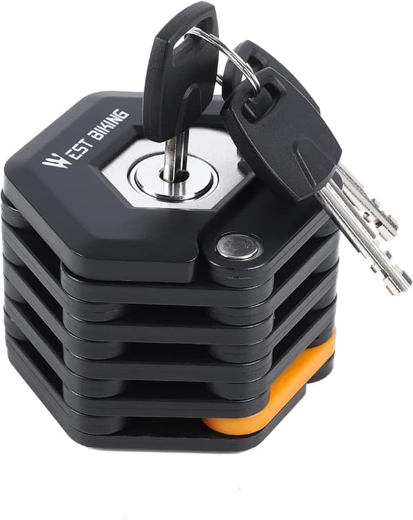 Foldable Bicycle Lock with Holder, E-scooter Lock, High Security