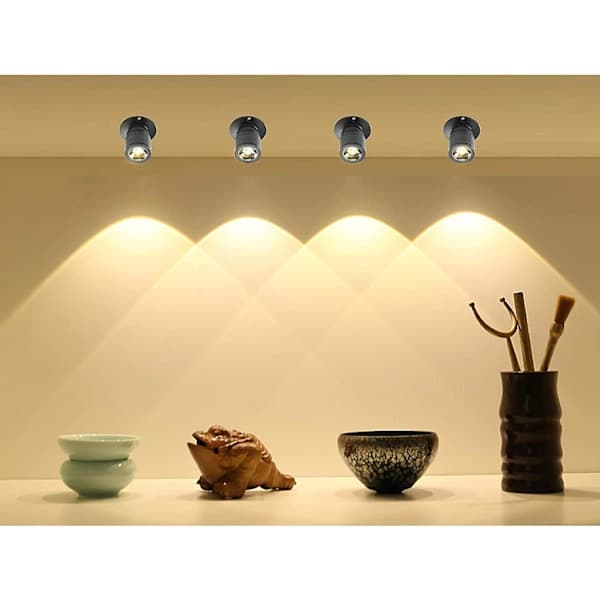 Mini LED Downlight 1W Mini Indbygget Loftslampe med Driver 100-265V AC, 10 stk [Energiklasse A+] (Sort, Varm Hvid)