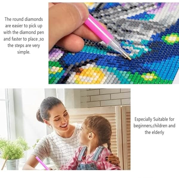 (30 × 40 cm, Blomma J) DIY Diamantmaling, Blomster 5D Diamant P