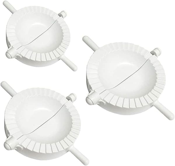 Sett med 3 Dumpling Ravioli Former (Hvite), Deigpresse
