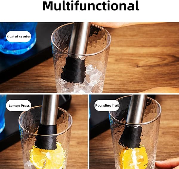 Is Muddler, 25CM Rostfritt Stål Cocktail Muddler, Bar Cocktail Mu
