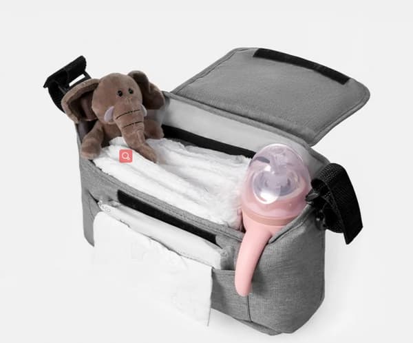 Baby Stroller Organizer Bag Hanging Diaper Bag Stroller Cup Holder, Easily Attaches To Most Stroller Handles Purple