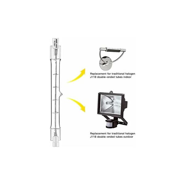 5-pakning R7s Halogenlampe 118mm 300W 220V