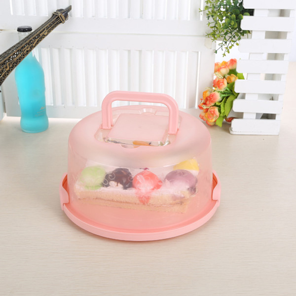 Portable Cake Box with Handle Multifunctional Food Fruit Storage Box Practical Organizer Pink Pink