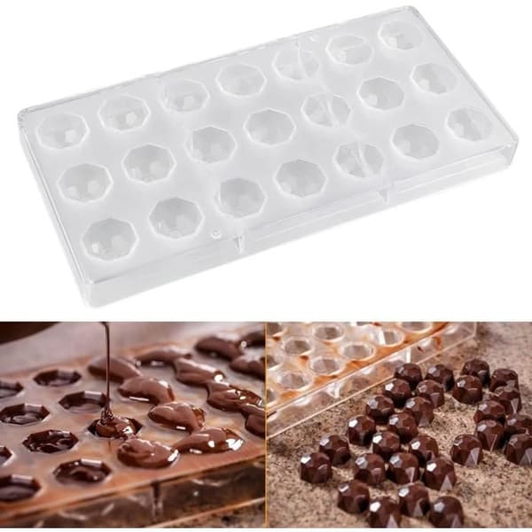 Chokoladeform - Transparent - 21 Hulrum - Polycarbonat - Nem at Afforme