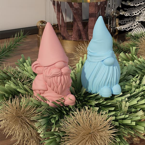 Ansigtløs dværg dekorative ornamenter lysform (storøret dværg + stofhat dværg + sweater dværg + skægget dværg)