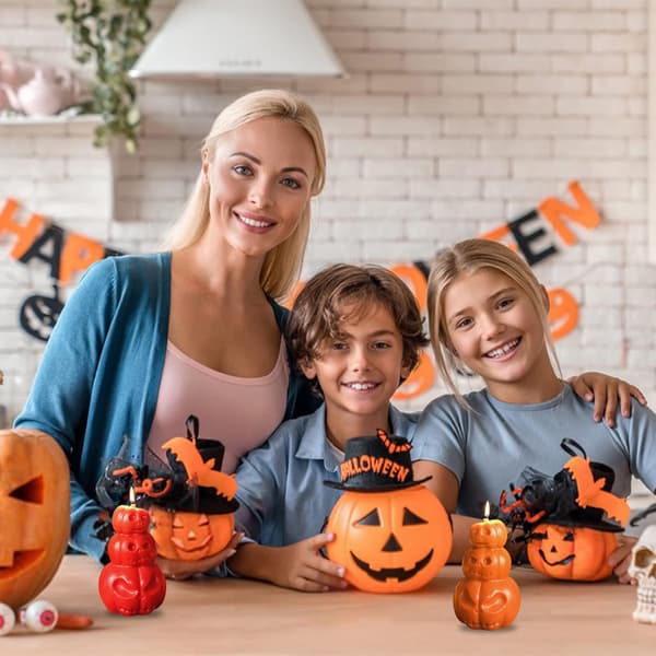 1 stk 3D Græskar Lysform Halloween Harpiks Støbning Silikoneform til DIY Aromaterapi Lysvoks Gips Polymerler-FF-