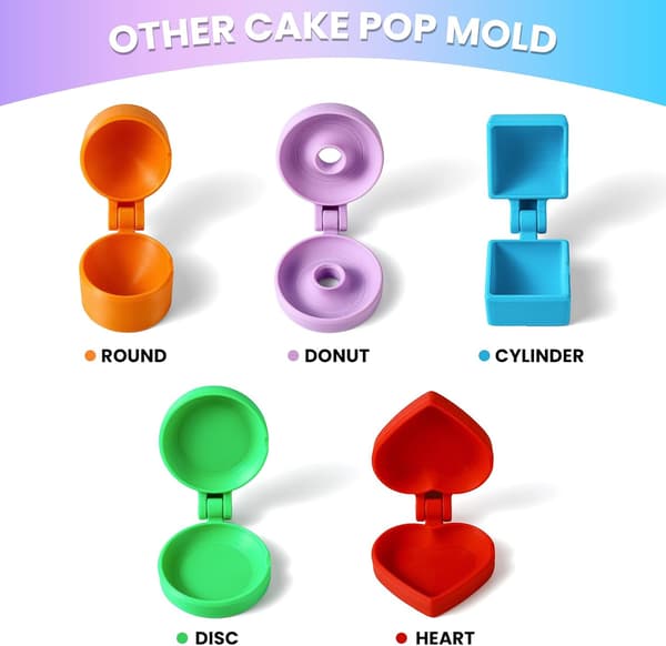 2 stk. runde Cake Pop Form Sæt 3D-printet kugle Cake Pop Cutter & Pusher Bageværktøjstilbehør til hjemmefødselsdage og bryllupsdesserter