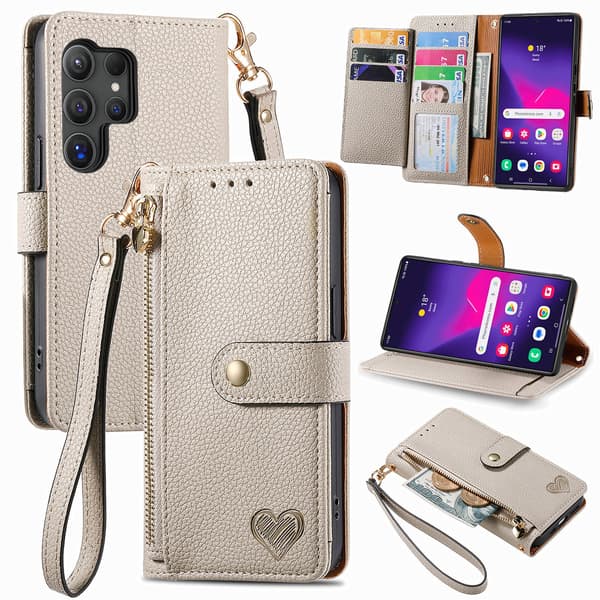SAM S23 Ultra, flipcover, brudsikkert mobilcover (grå)