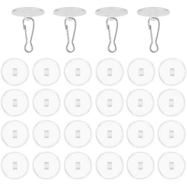 20 Pieces 2 cm Transparent Self-Adhesive Ceiling Hooks Self-Adhesive Hooks Ceiling with Flagpole Clips-FF-