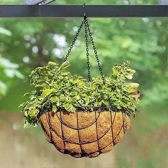 4 st tjocka hängkorgar kokosnöt miljövänlig blomma rund form utomhusfoder kruka naturlig kokos