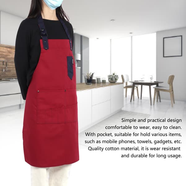 Trendy Cotton Apron for Cooking with Pocket for Home Kitchen, Cleaning, Cafe