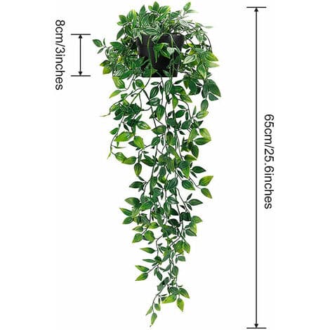 Artificial potted plant, in/outdoor, hanging, 9 cm