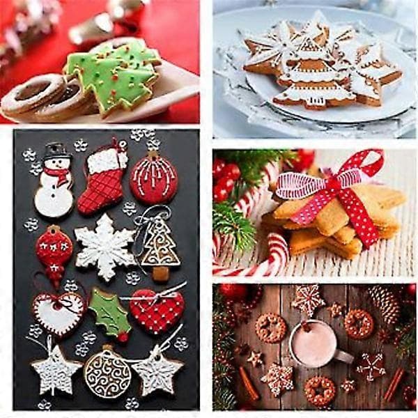 4 stk. julebageforme til fondant, kage, kiks, bagværk