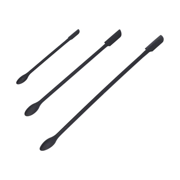 3 Pcs Spatula Food Grade Silicone Double Head Fruit Jam Cream Makeup Spatula for Kitchen Black