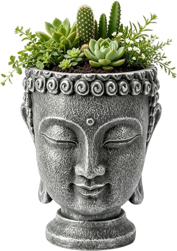 Hodeplanter i Buddha-design harpiks morsom -