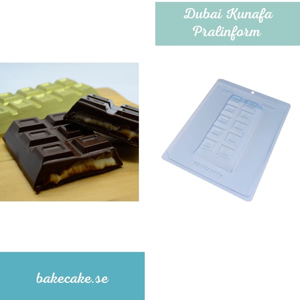 Praline Mold Dubai Kunafa Chocolate Mold - BWB 9664 - 3 Part Mold Transparent transparent
