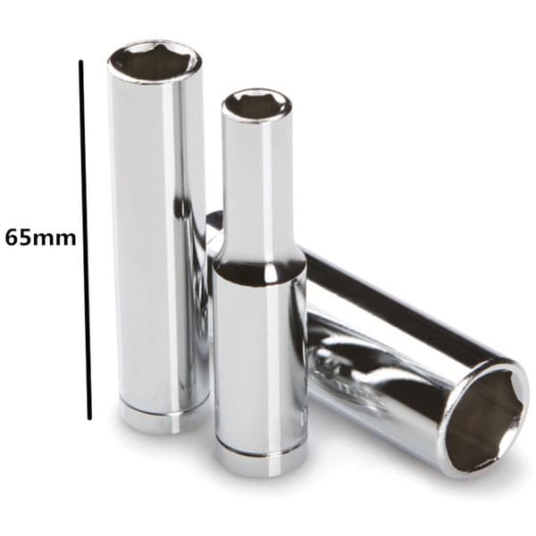 8-piece Professional Deep Socket Set 3/8 inch, Metric, 10mm to 19mm