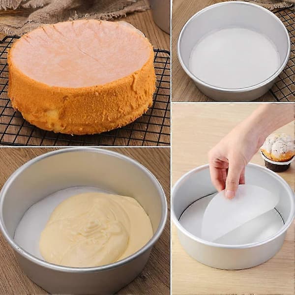 Bagepapir, sæt med 100, non-stick bagepapir til kageform, brødrister, tortillapresse og mere