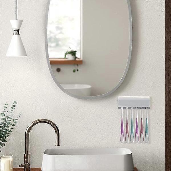 Wall Mounted Toothbrush Holder with 6 Slots and Self-Adhesive