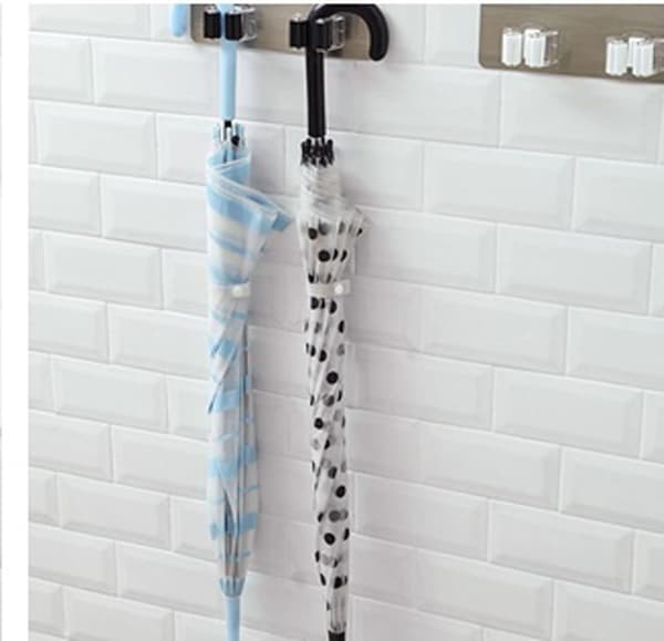 5-pak selvklæbende kost- og moppeholder - Vægværktøjsholder