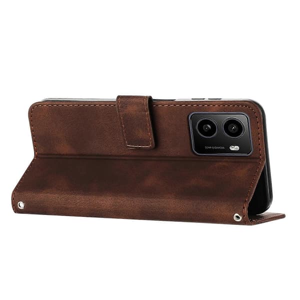 Dream Triangle Läder Telefonfodral med Lång Snodd För HMD Pulse Pro [DB] Brun Brown