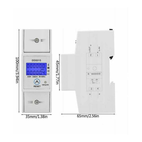 Enfas elmätare 5-80A 230v 50hz Digital elmätare