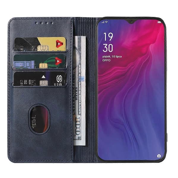 Magnetisk læderetui til OPPO Reno Z [DB] Blå Blue