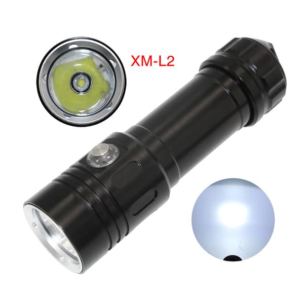 Mini åpen midt xm-l2 lys dykkerlampe magnetisk bryter undervanns