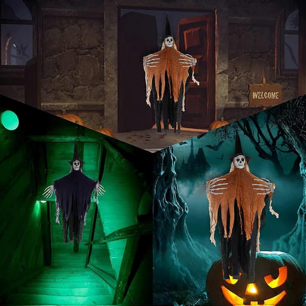 2025 Halloween Grim Reapers, 104 cm Hanging Skeleton Halloween Decor Halloween Hanging Ghost Scary Witch, Halloween Flying Ghost Skull