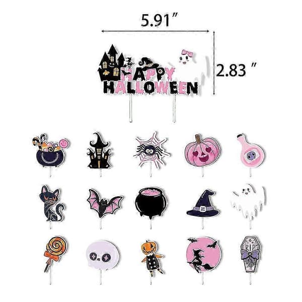 Halloween Themed Party Decorations: Balloon, Pumpkin Banner, and Cupcake Toppers