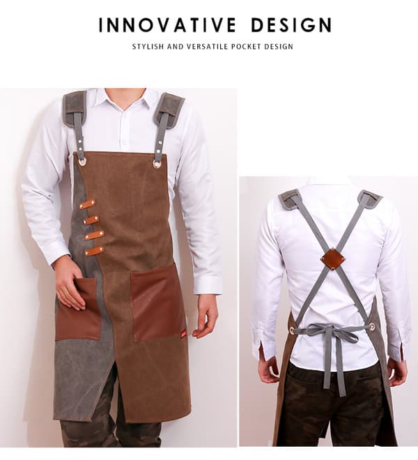 Chef Aprons for Men Women with Large Pockets, One Size, Cotton Approx
