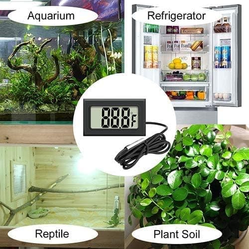 2 akvarietermometre, akvarietermometer, bil krybdyr terrarium
