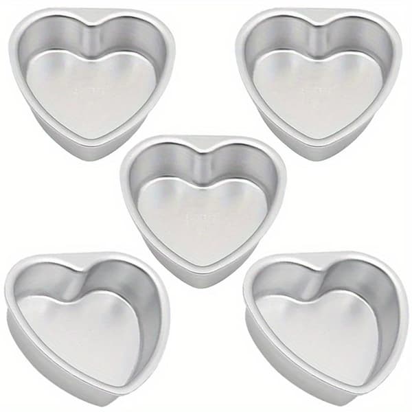 3 tommer hjerteformet kageform med solid bund i aluminiumslegering