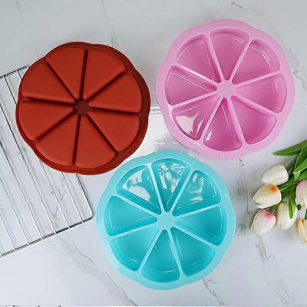 3 stk silikonekageform 8 rum pizzapande bage chokolademousseform